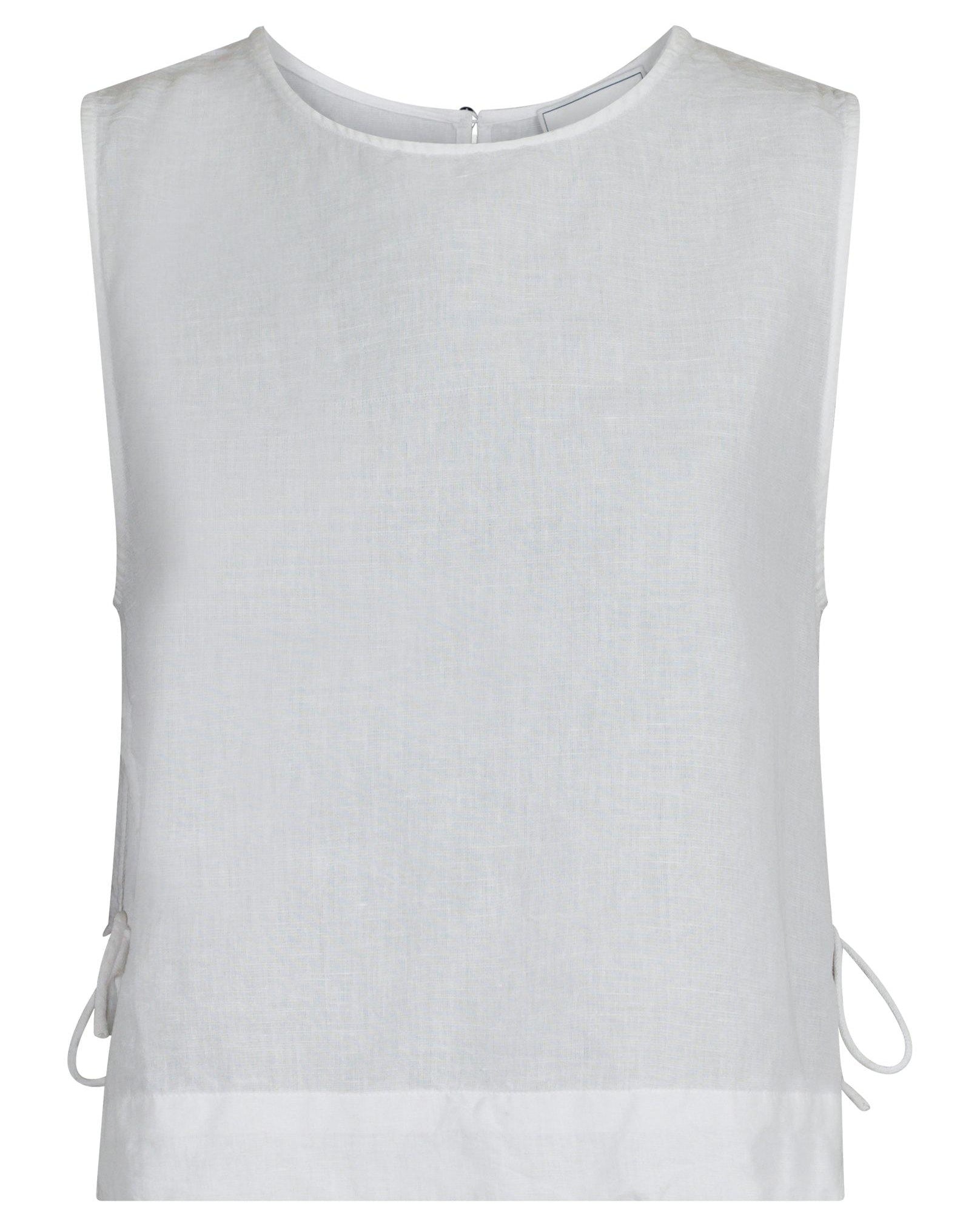 Neo Noir Svetlana Linen Top White NOS26, hvid hørtop