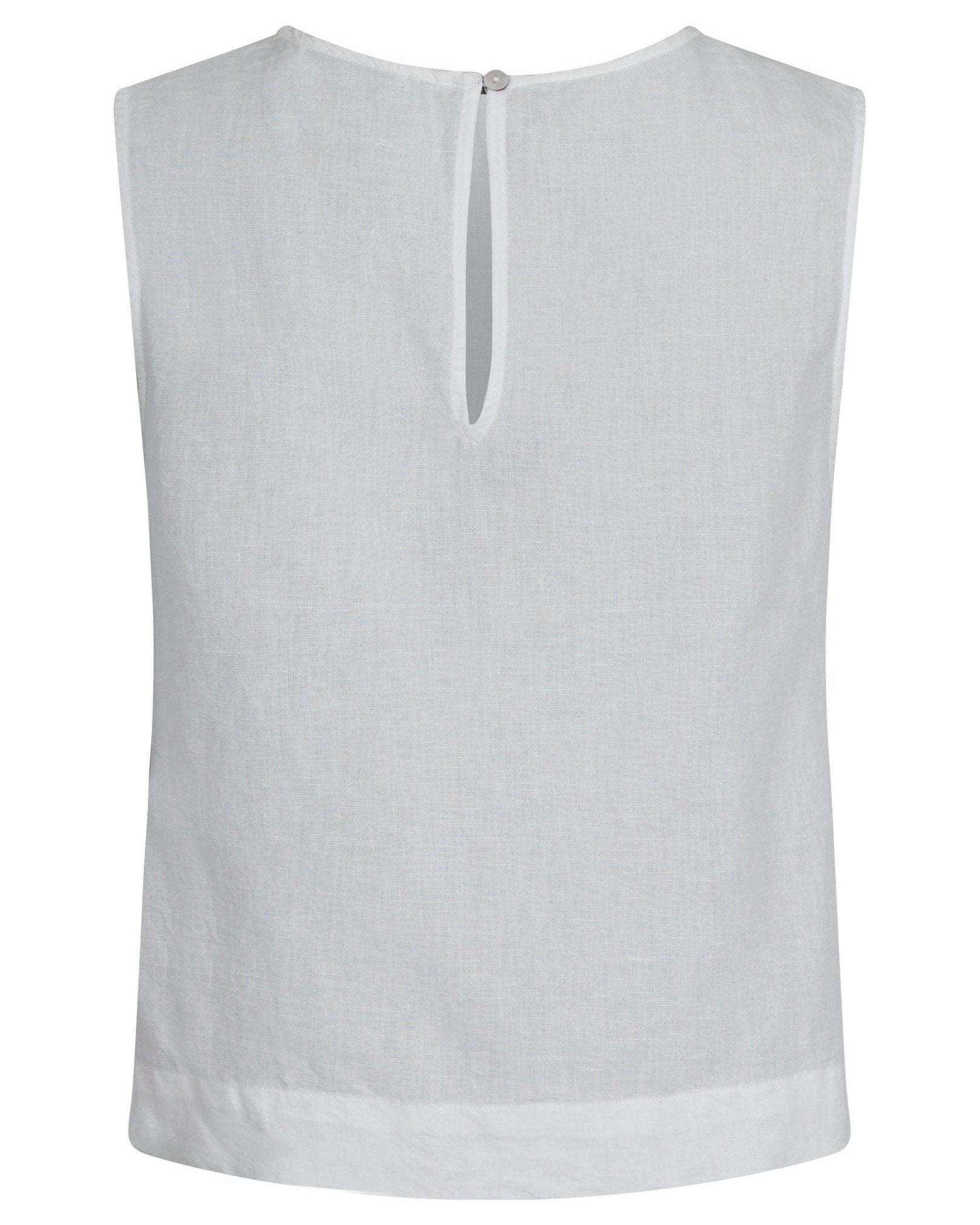 Neo Noir Svetlana Linen Top White NOS26, hvid hørtop