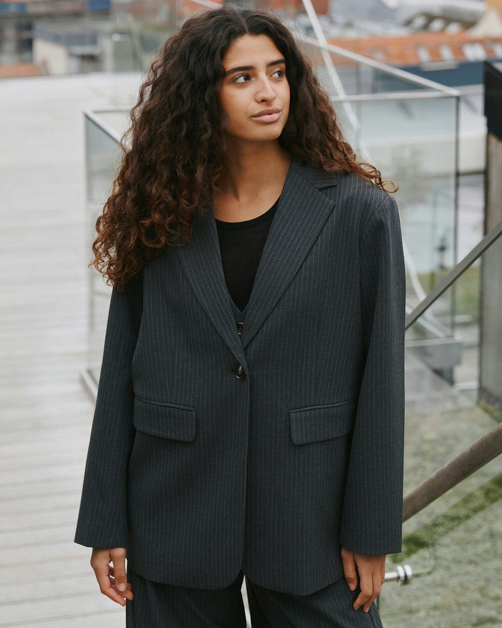 Neo Noir Aarielle Slim Pinstripe Blazere 6