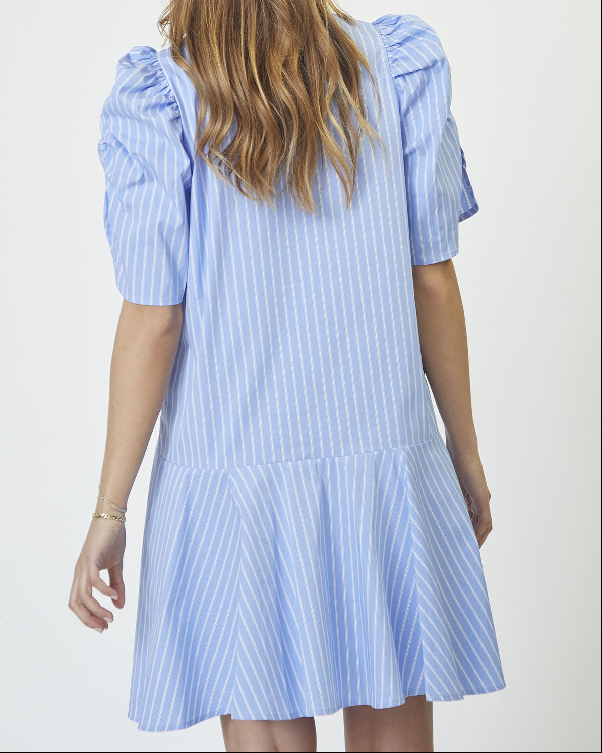 Co'Couture Mica Stripe SS Skjorte Kjole Pale Blue, blå skjortekjole