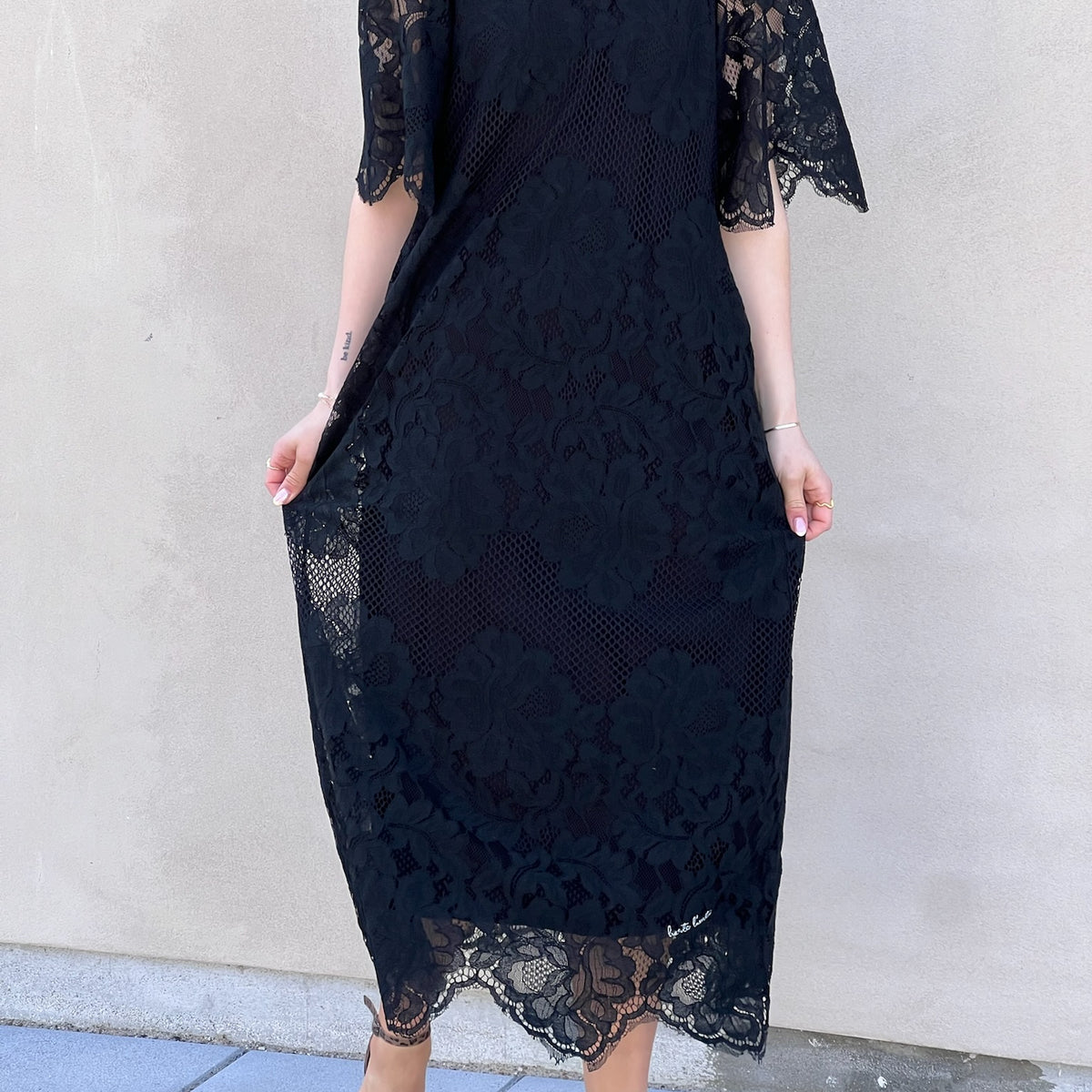 Haute L'Amitié - L'Egance Drape Dress HL10041 - Black