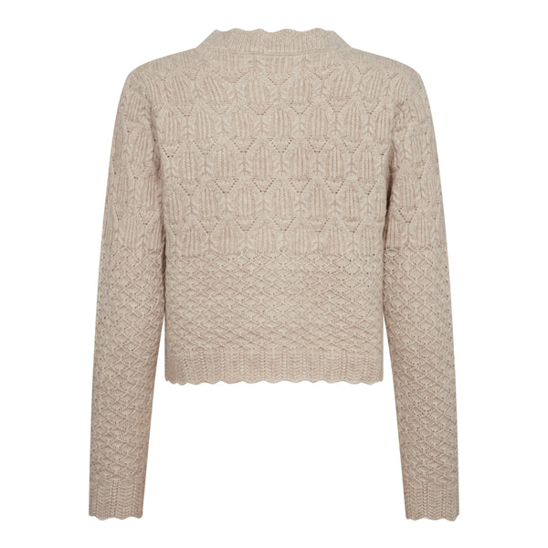 Co'Couture Pointelle Cardigan Bone