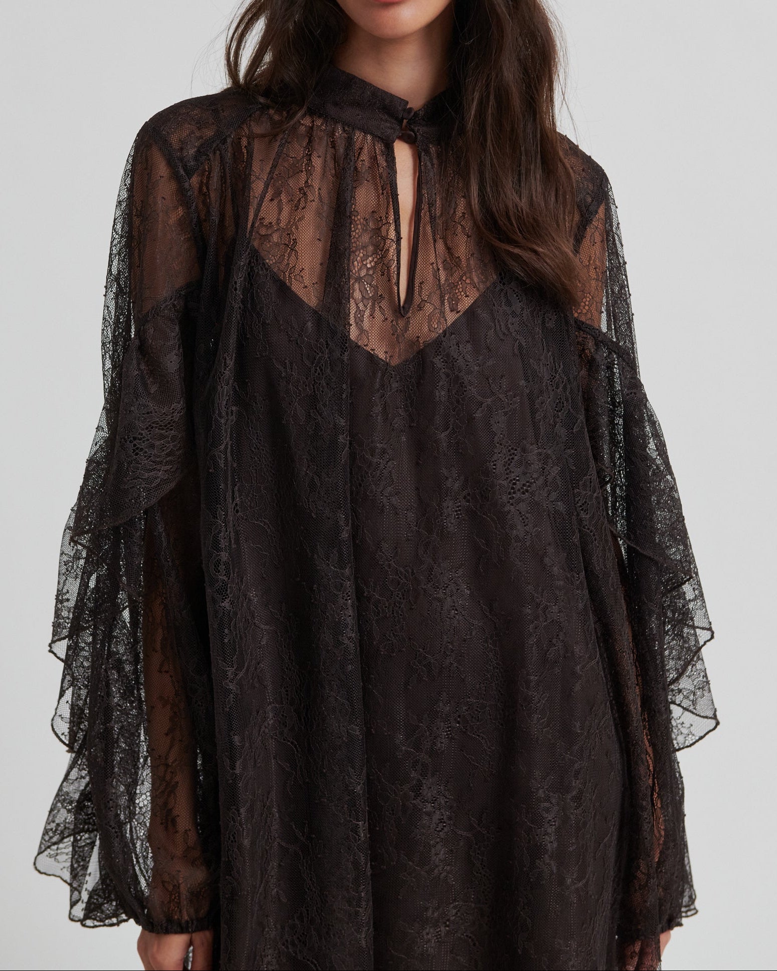 Second Female Sybell Lace Kjole Chocolate Tort, flot brun blondekjole