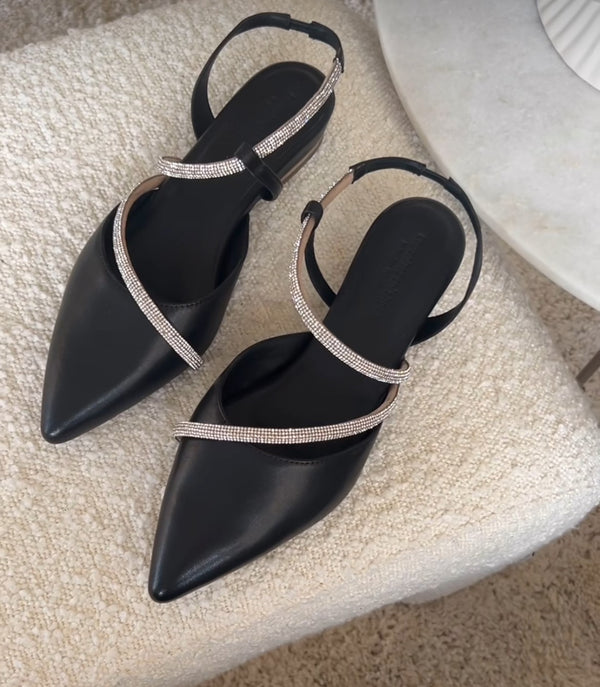 Copenhagen Shoes by Josefine Valentin Feminista Ballerina Black Leather (Forudbestil - lev. maj/juni)