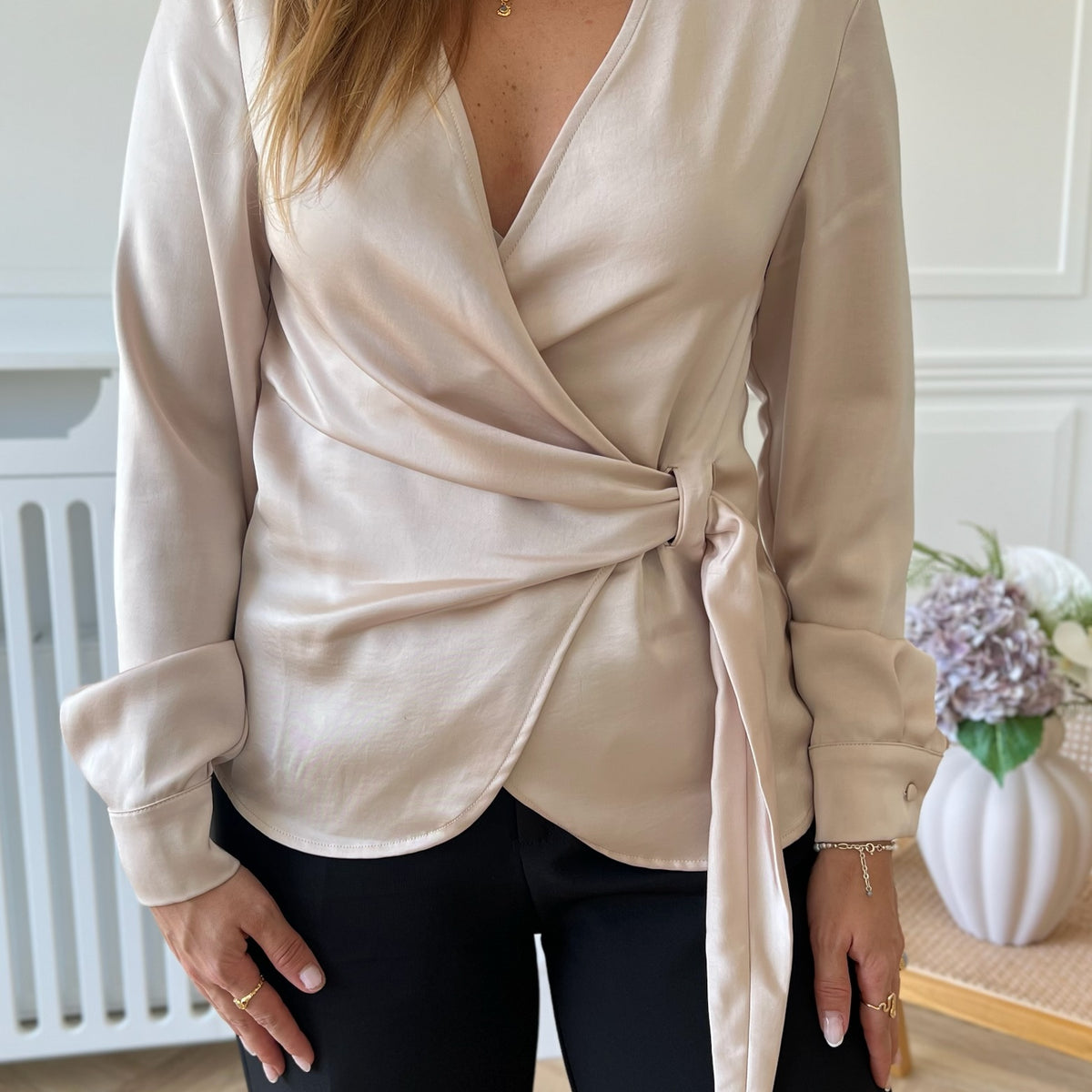 Remana Heavy Sateen Bluse - Champagne main image 1
