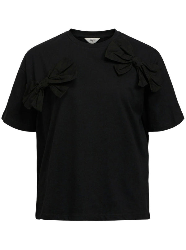 Object Klara SS Bow T-Shirt Black