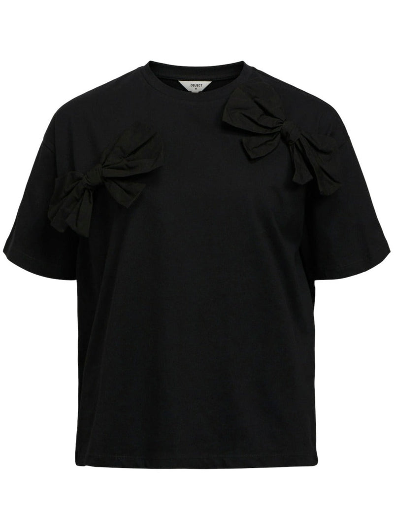 Object Klara SS Bow T-Shirt Black