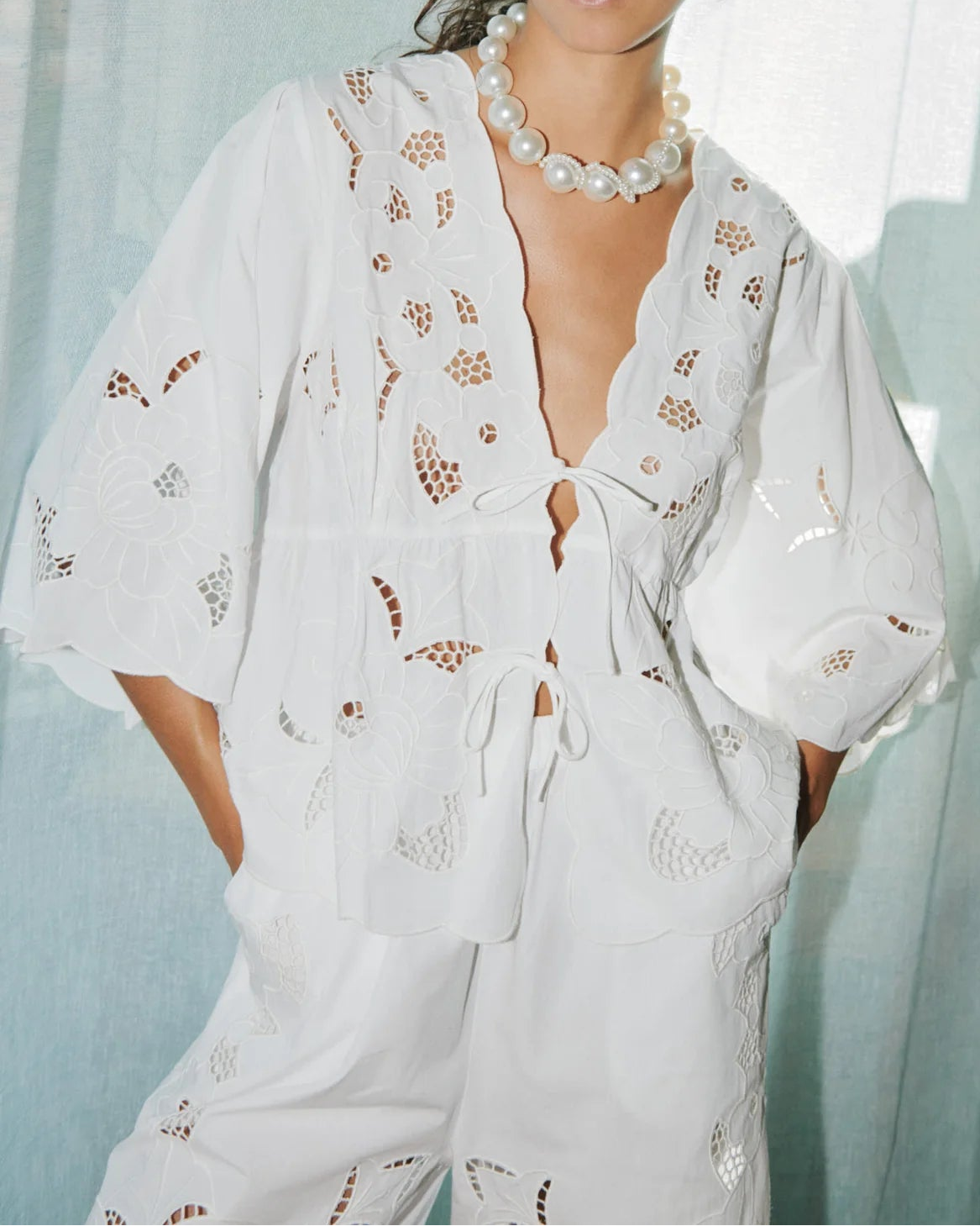 Sissel Edelbo Adeline Top Ecru, hvid bluse