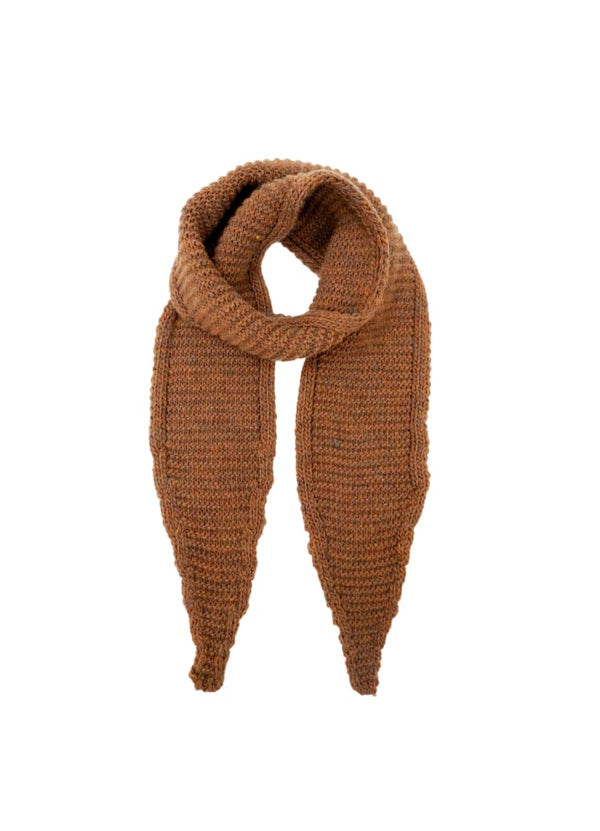 Black Colour Sally Knitted Mini Scarf Camel