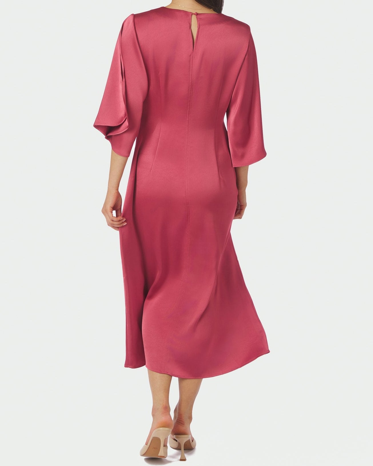 Remara Heavy Sateen Kjole Cherry Pink fra Neo Noir, mørk lyserød kjole