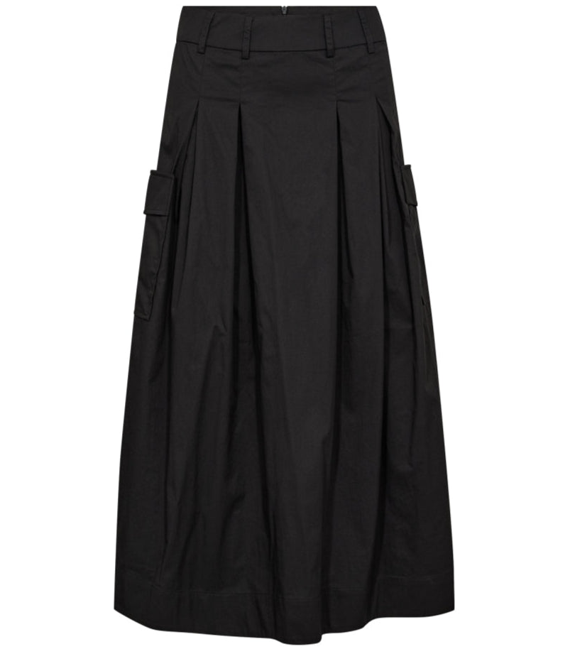 Luna Pocket Pleat Mini Skirt 34223 Dark Brown Nederdel Fra Cocouture