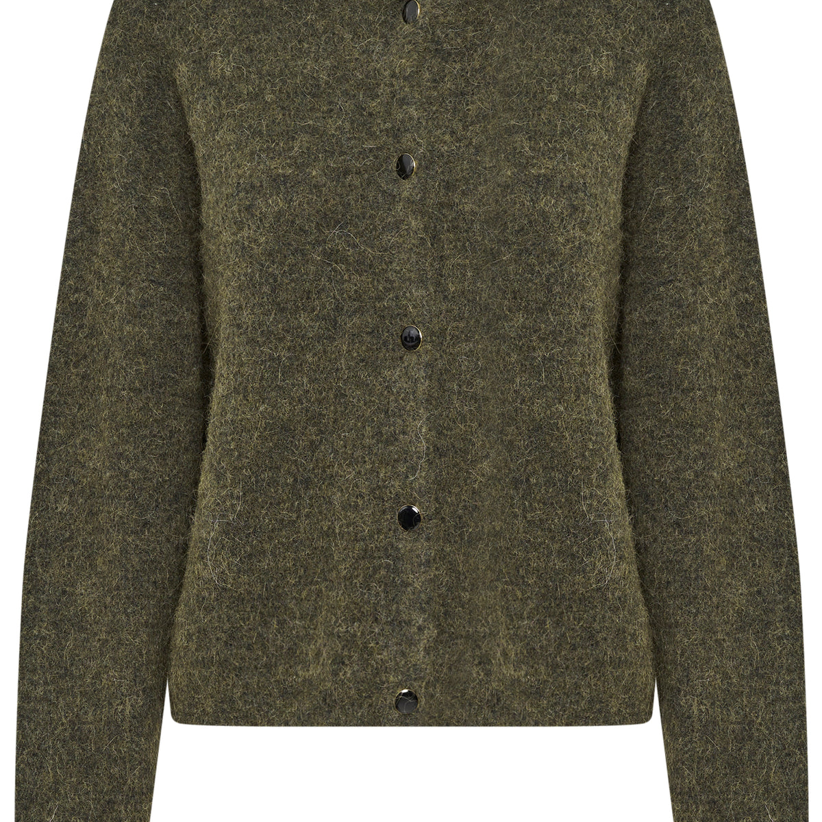 Gestuz Alpha Short Cardigan Dark Olive Melange I Me Eliza