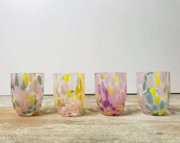 Anna von Lipa Big Confetti Tumbler Glas Rosa/Yellow/Lilla