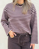 Pieces Jassy LS O-Neck Strik Hot Fudge/Greige