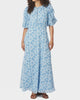 Neo Noir Kikka Chiffon Flower Kjole Light Blue