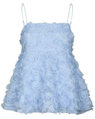 Kenli Flower Top Light Blue&nbsp; fra Neo Noir, blå blomster top
