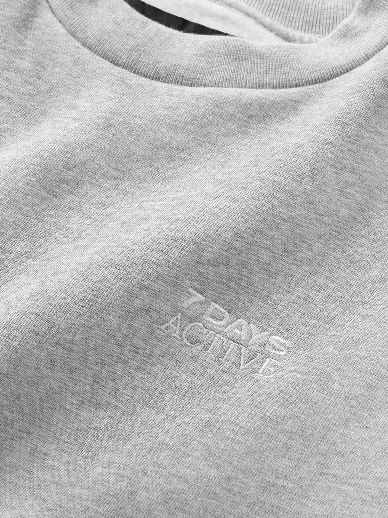 7 Days Active Organic Fitted Crewneck Heather Grey