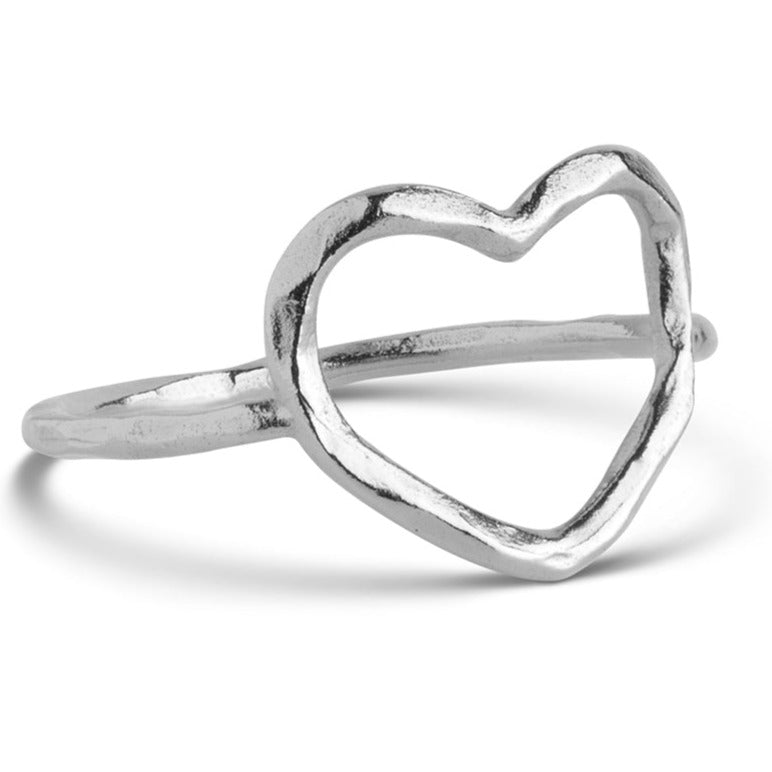 Enamel Organic Heart Ring Sølv