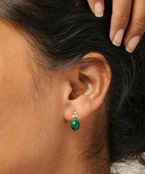 Enamel Poe Studs Petrol Green