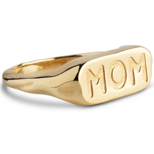Enamel Mom Statement Ring Guld