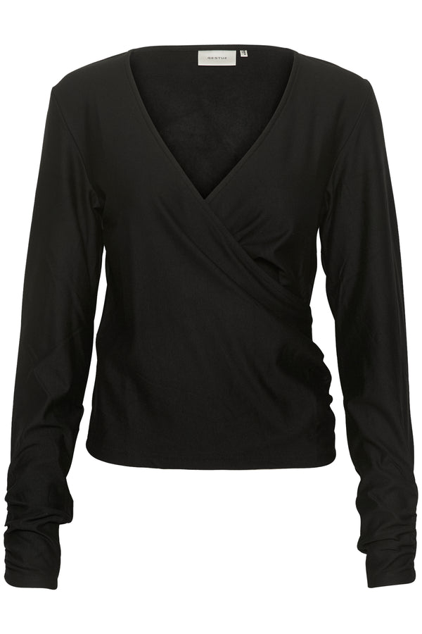 Gestuz Rifa Wrap Top Black