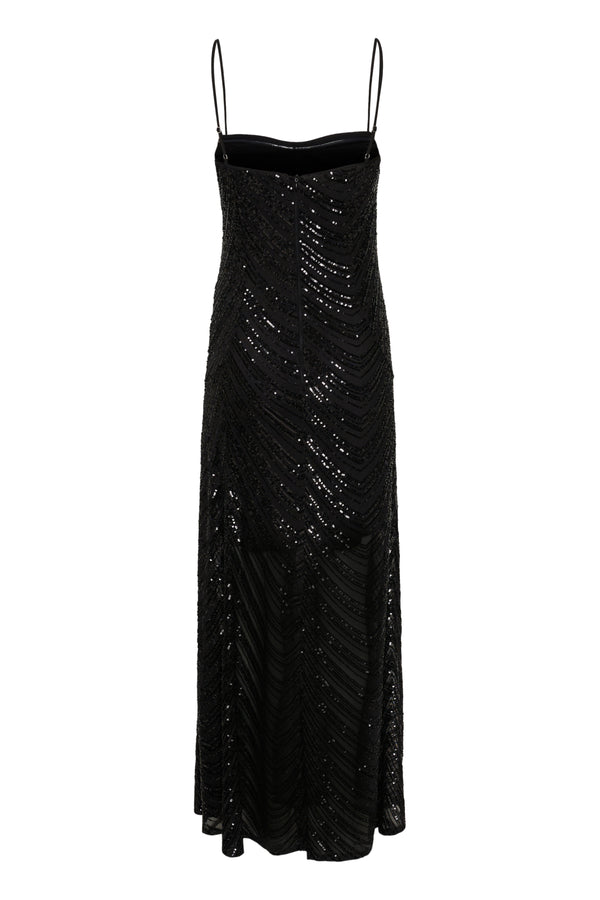 Gestuz Glira Long Kjole Black Sequins