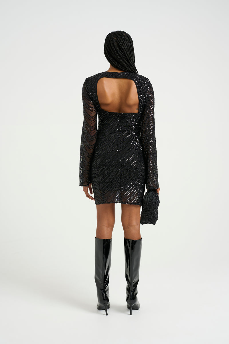 Gestuz Glira Short Kjole Black Sequins