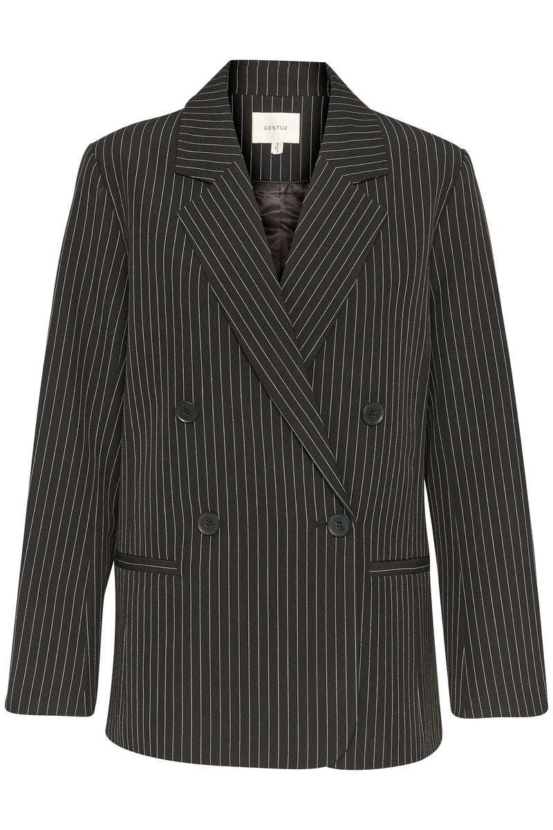 Gestuz Joelle Pinstripe Blazer Black Pinstripe