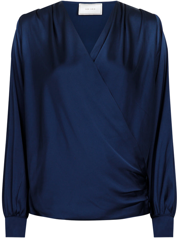 Neo Noir Zeleste Satin Bluse Navy