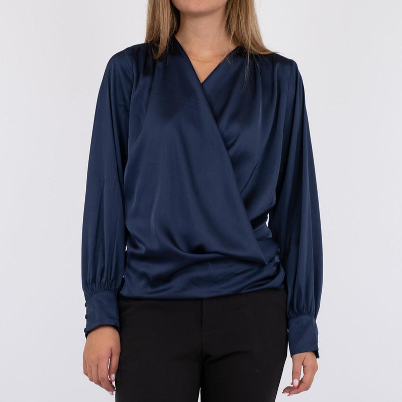 Neo Noir Zeleste Satin Bluse Navy