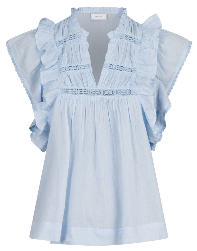 Neo Noir Jayla S Voile Top Light Blue