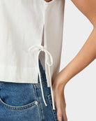 Neo Noir Svetlana Linen Top White NOS26, hvid hørtop