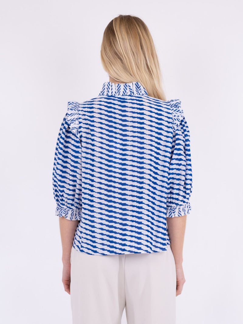 Neo Noir ChaCha Graphic Bluse Blue