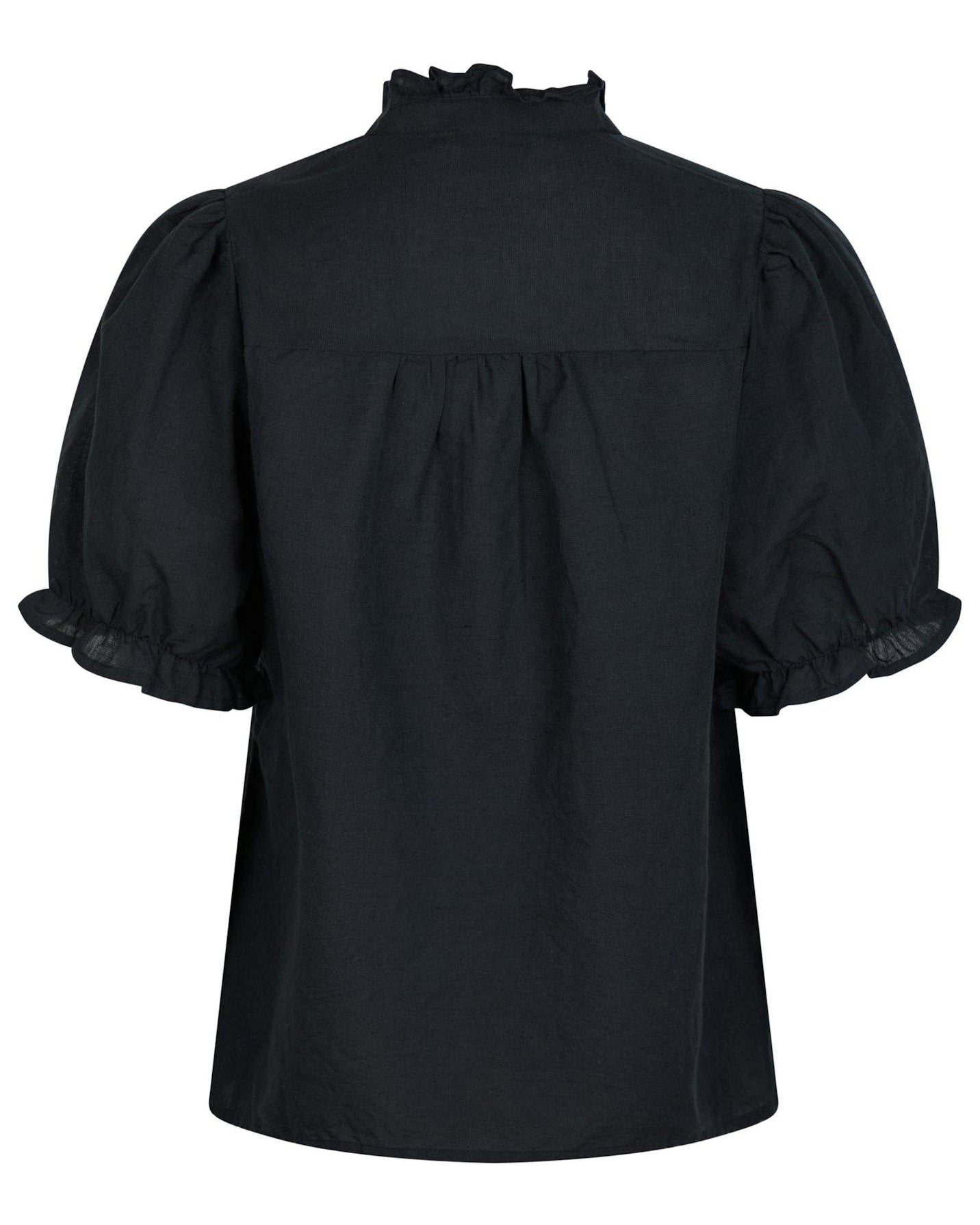 Neo Noir Odesa Linen Bluse Navy NOS26, blå bluse