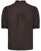 Neo Noir Odesa Linen Bluse Dark Brown NOS26, brun top