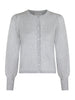 Neo Noir Rose Solid Knit Cardigan Light Grey Melange