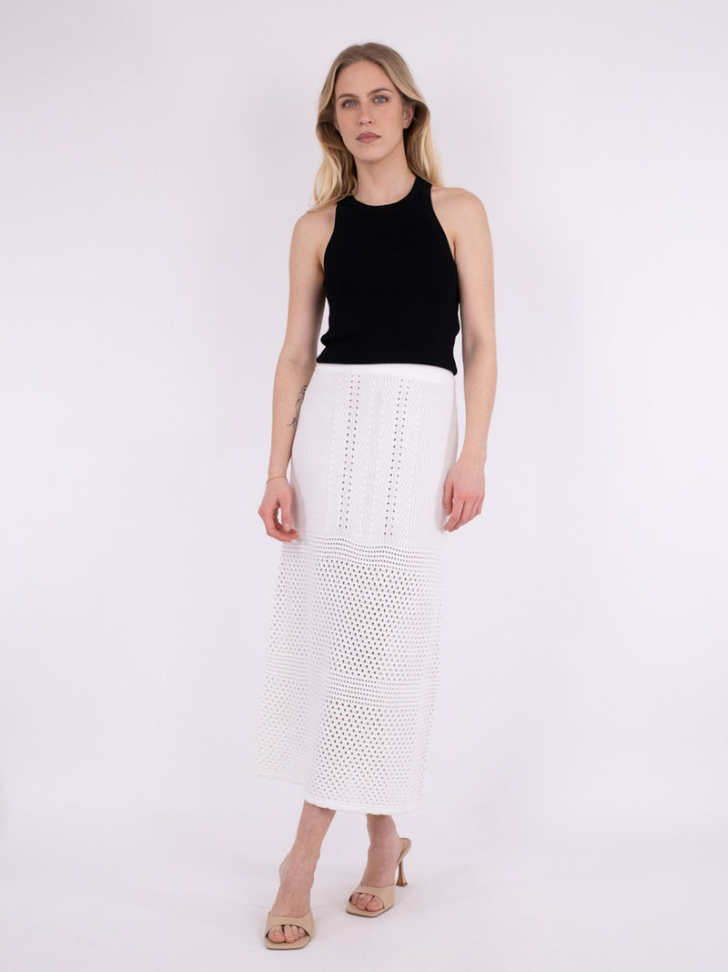 Neo Noir Como Crochet Knit Nederdel Off White