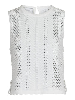 Neo Noir Crochet Knit Top Off White