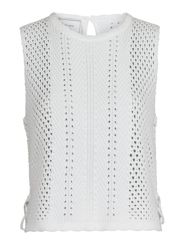 Neo Noir Crochet Knit Top Off White