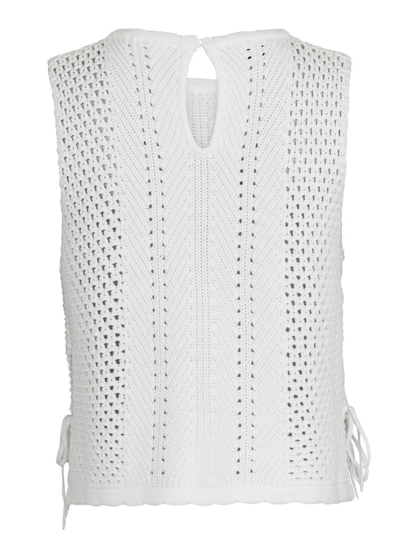 Neo Noir Crochet Knit Top Off White