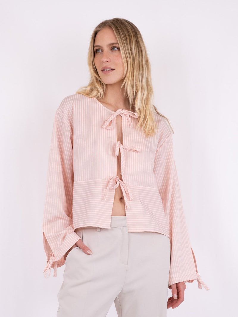 Neo Noir Wanda Stripe Skjorte Light Pink