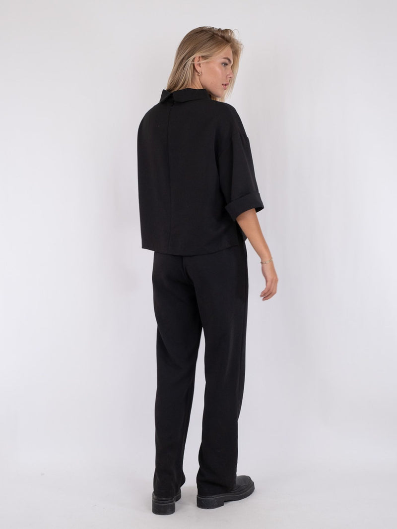 Neo Noir Arlo Crepe Jumpsuit Black