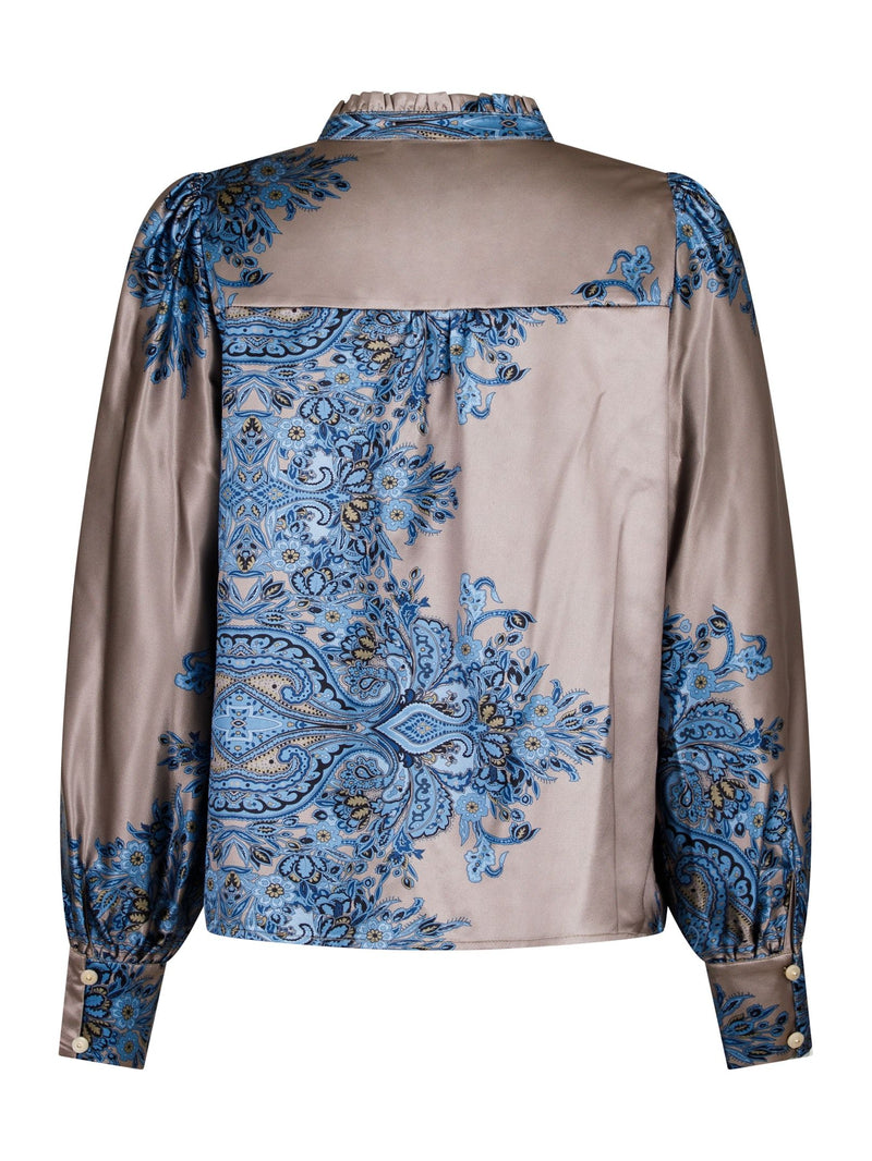 Neo Noir Massima Paisley Border Bluse Blue