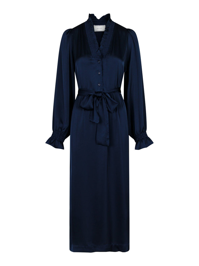 Neo Noir Borelli Satin Kjole Navy