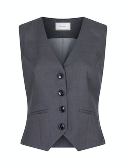 Neo Noir Vendetta Melange Vest Dark Grey