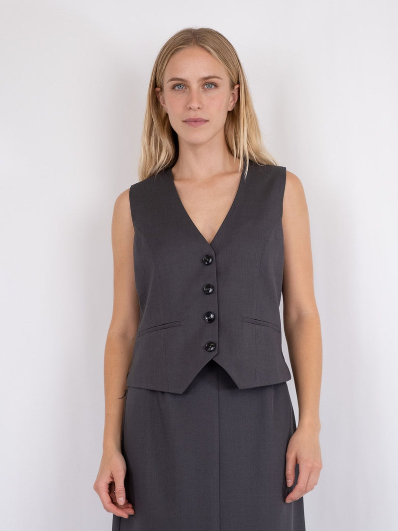 Neo Noir Vendetta Melange Vest Dark Grey