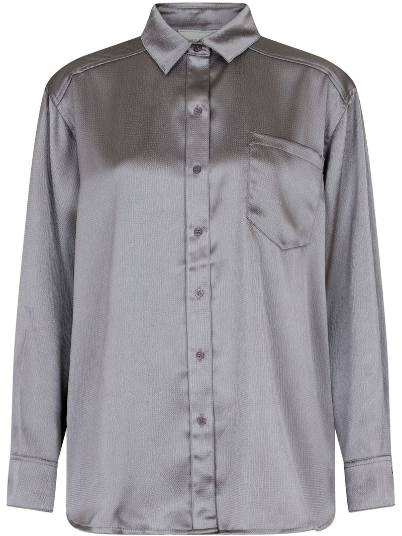 Neo Noir Dalma Crepe Satin Skjorte Grey