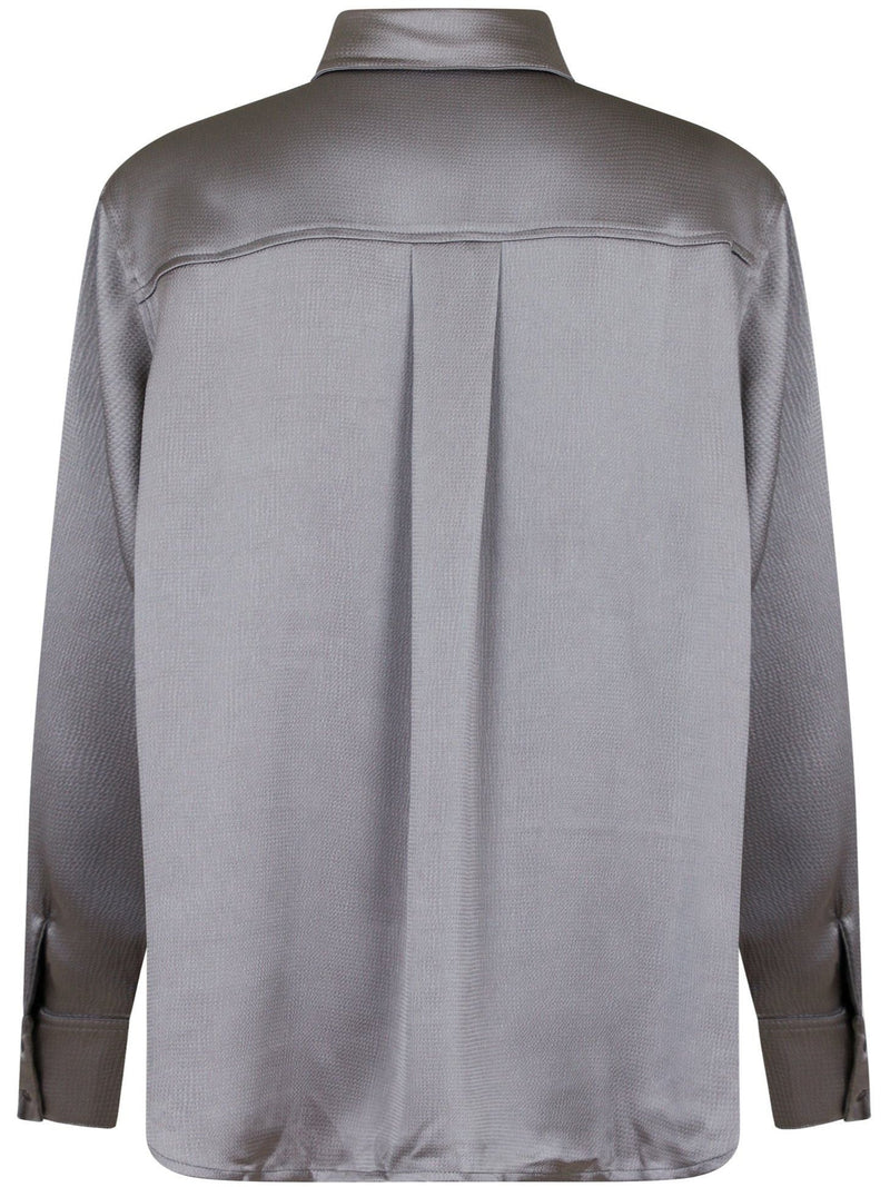 Neo Noir Dalma Crepe Satin Skjorte Grey