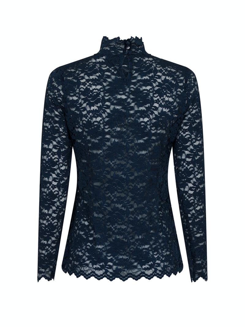 Neo Noir Liza Laceflower Bluse Navy