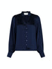 Neo Noir Massima Drapy Satin Bluse Dark Navy